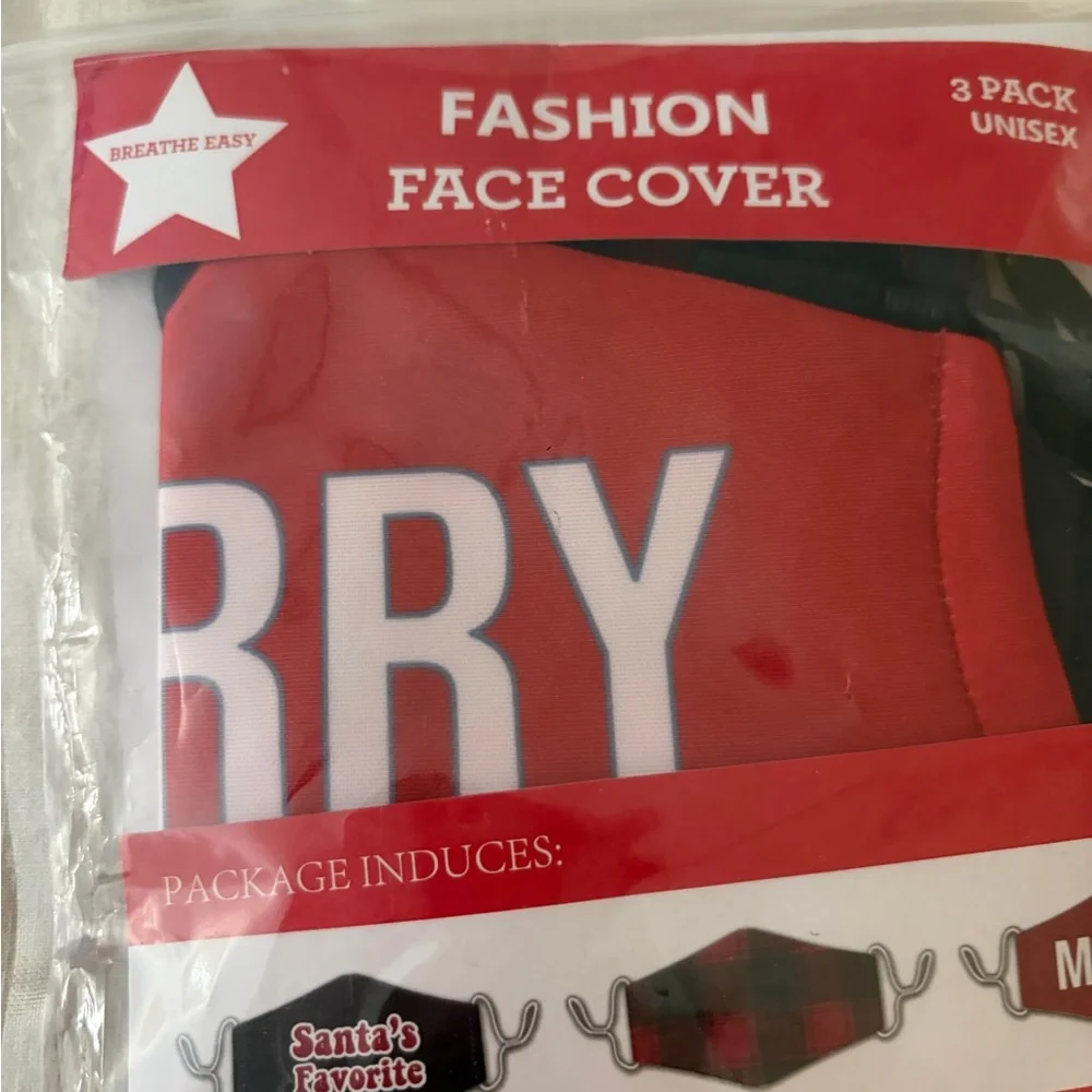 Red and Black Fashion Face Mask 3-Pack